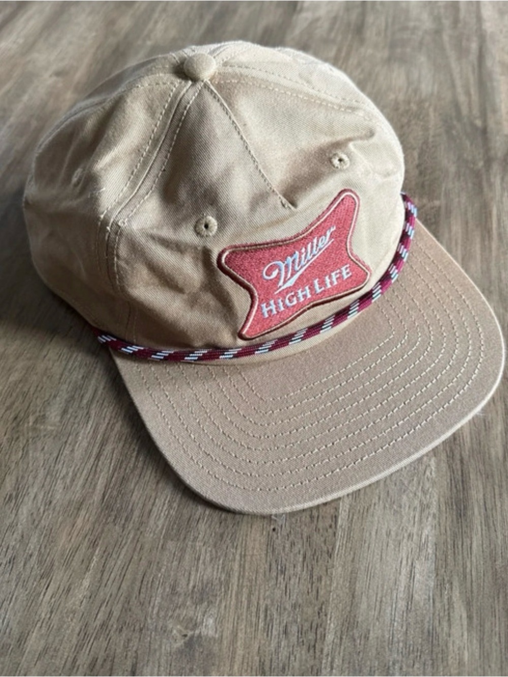 Miller High Life Tan Rope-Trim Hat